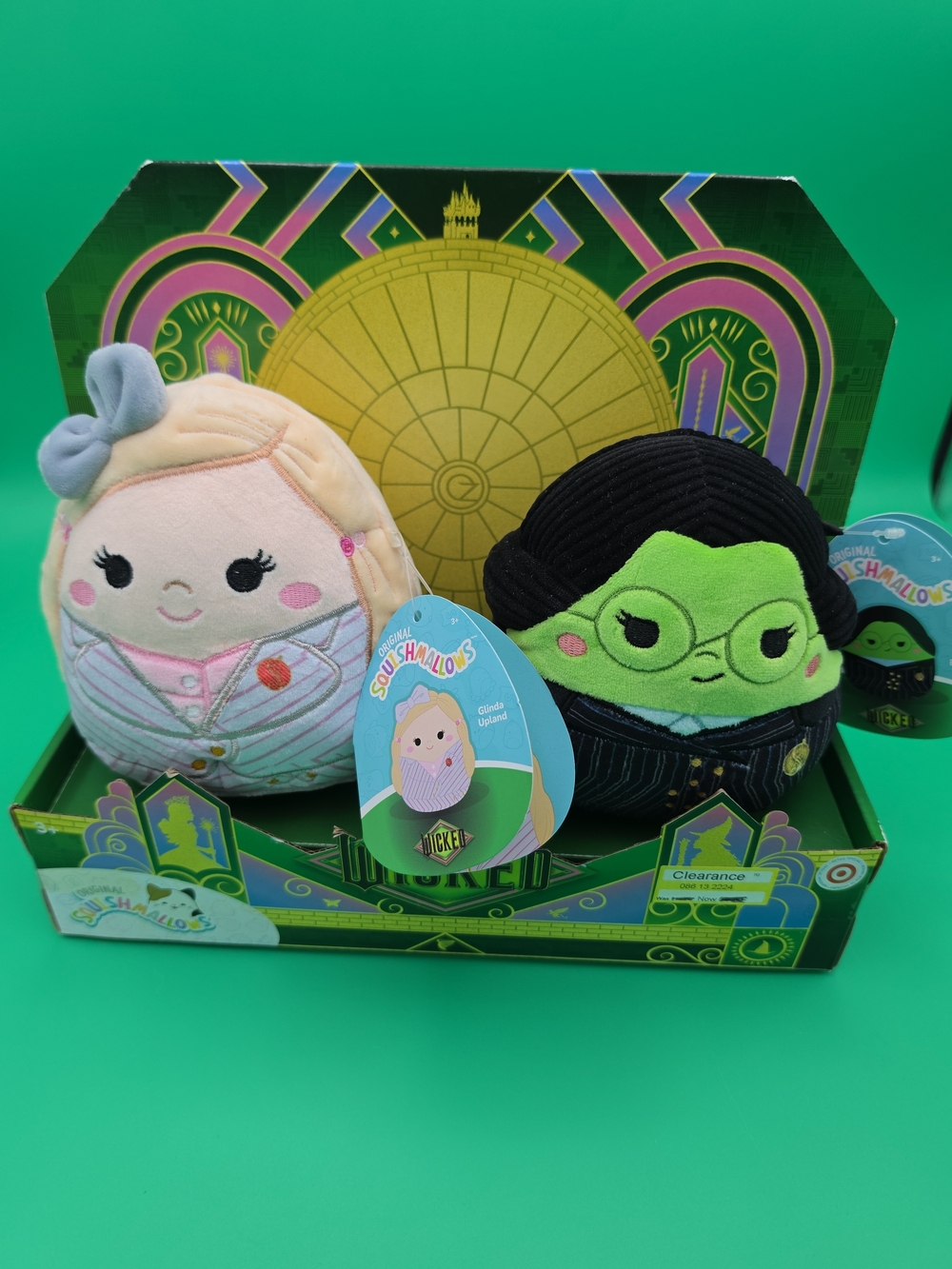 Squishmallows Glinda & Elphaba Collector Duo - Pink, Black, Green Accents